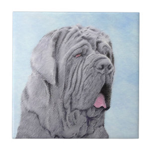Carreau Peinture Mastiff Neopolitan - Art Chien original