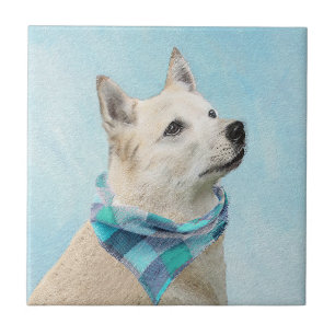 Carreau Peinture norvégienne Buhund - jolie art original c