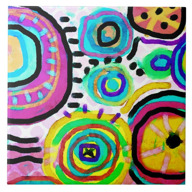 Carreau Peinture numérique Abstraite (Devant)