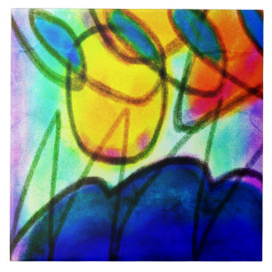 Carreau Peinture numérique Abstraite colorée