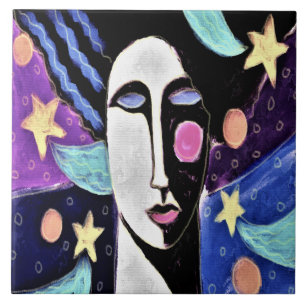 Carreau Peinture numérique Abstraite de nuit