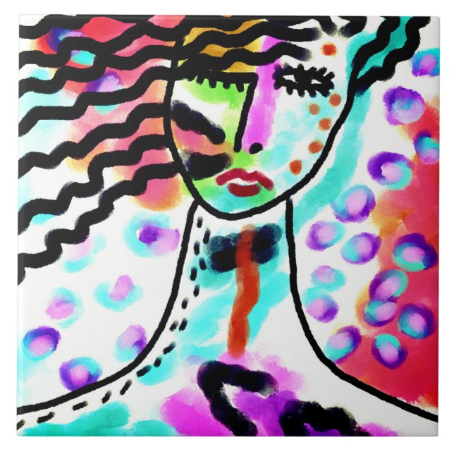 Carreau Peinture numérique Abstraite Hot Mess (Devant)