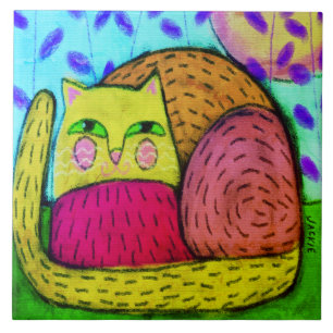 Carreau Peinture numérique Abstraite jolie Kitty