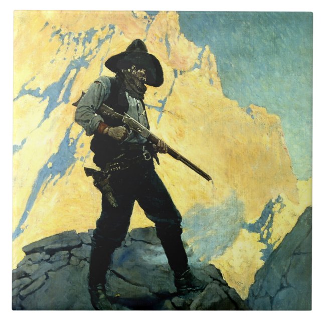 Carreau Peinture occidentale de N C Wyeth «Dernière résist (Devant)