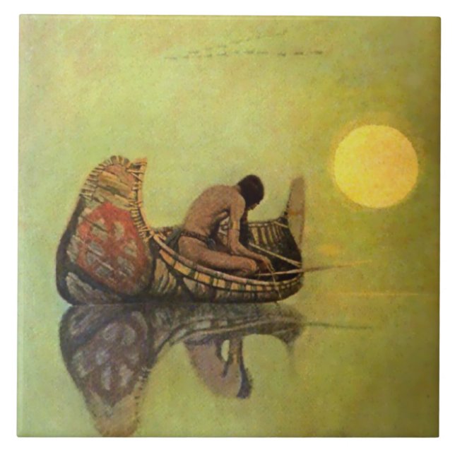 Carreau Peinture occidentale de N C Wyeth « Le Pêcheur Sil (Devant)
