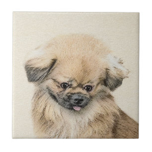 Carreau Peinture Pekingese - Cute Original Chien Art