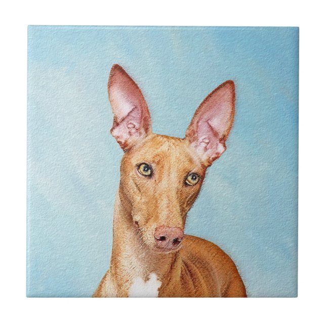 Carreau Peinture Pharaon Hound - Cute Original Chien Art (Devant)