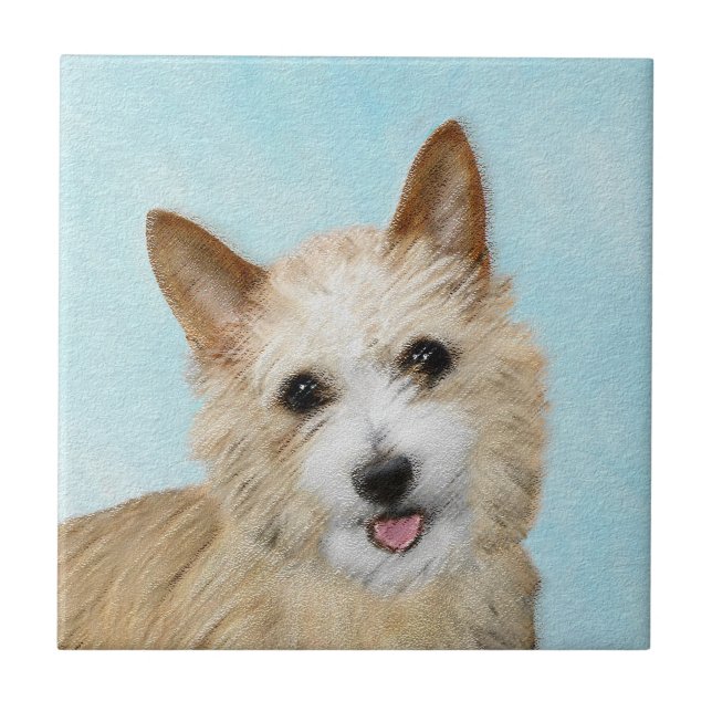 Carreau Peinture Podengo Pequeno portugaise - Art original (Devant)