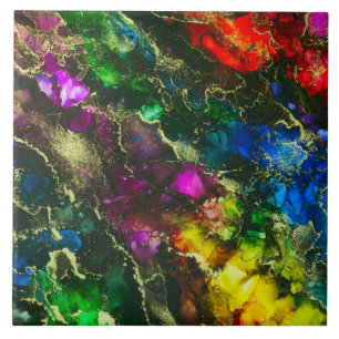 Carreau Peinture psychédélique d'abrégé sur encre d'alcool