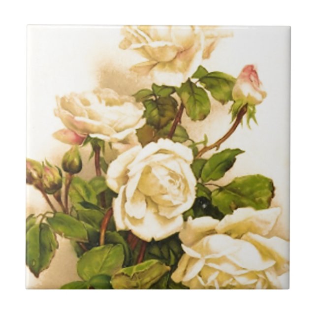 Carreau Peinture Rose ivoirienne victorienne (Devant)
