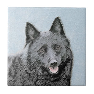 Carreau Peinture Schipperke - Cute Original Chien Art