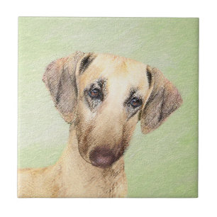 Carreau Peinture Sloughis - Joli art original pour chien