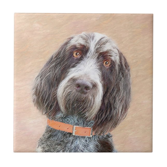 Carreau Peinture Spinone Italiano - Belle Art Original Chi (Devant)