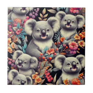 Carreau Peinture vintage Cute Koala
