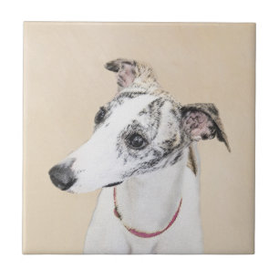 Carreau Peinture Whippet - Jolie art original chien
