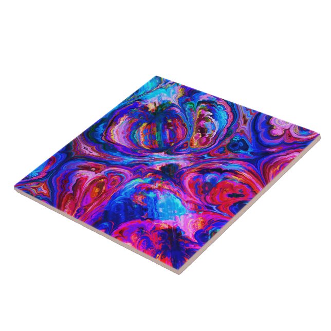 Carreau Peintures à teintes pourpres modernes (Côté)