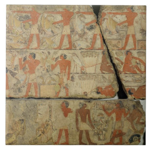 Carreau Peintures de la tombe de Metjetji, de Saqqarah,