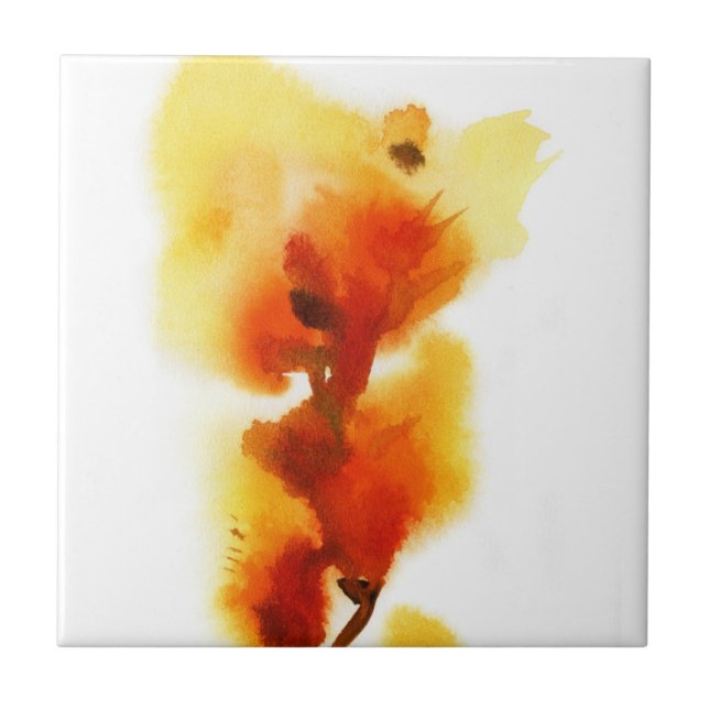 Carreau Peintures florales abstraites 2 d'aquarelle (Devant)