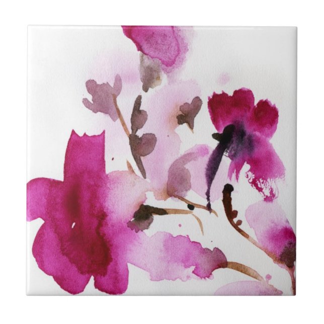 Carreau Peintures florales abstraites 4 d'aquarelle (Devant)