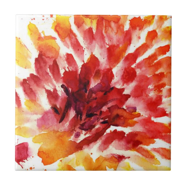 Carreau Peintures florales abstraites 5 d'aquarelle (Devant)