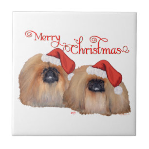 Carreau Pekingese Joyeux Noël