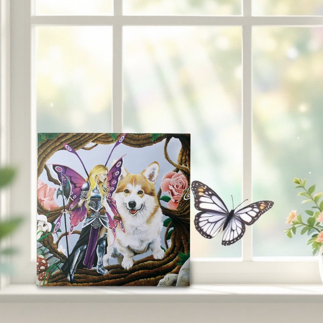 Carreau Pembroke Welsh Corgi Fairy Imaginaire (Créateur téléchargé)