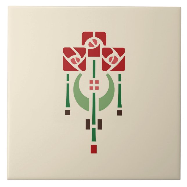 Carreau Pendentif "rose " de Hélène adoptif (Devant)