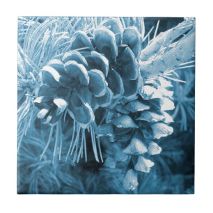 Carreau Pénecone bleu glacé primitif