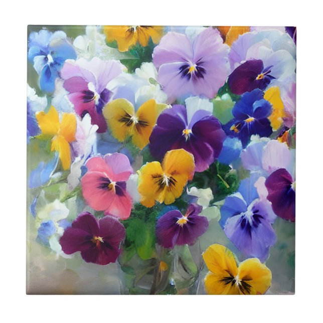 Carreau Pensées Colorées  (Devant)