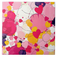 "Pensées d'amour aléatoires" - Abstrait coloré