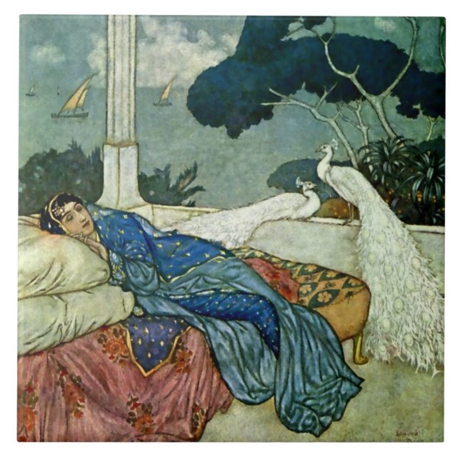 Carreau "Penser à Lady Yang" par Edmund Dulac (Devant)