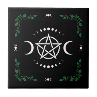 Carreau Pentagram pentacle triple lunette de déesse