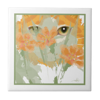 Carreau Peper de feuillage de chats orange