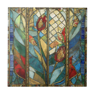 Carreau Pépites en chef rouges en verre tendu au lever du 