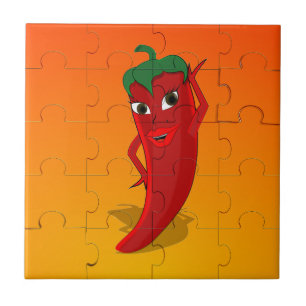 Carreau Pepper Rouge Diva Puzzle