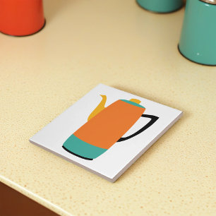 Carreau Percolateur orange de café