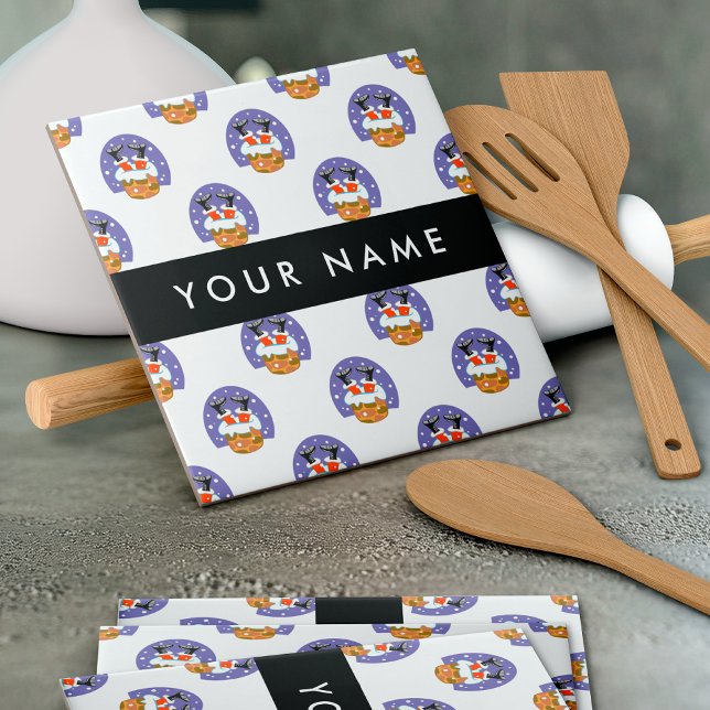 Carreau Père Noël À Chimney, Neige, Noël, Nouvel An (Créateur téléchargé)