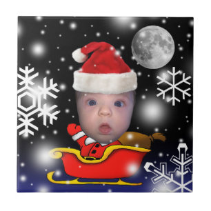 Carreau Père Noël bébé le soir de Noël