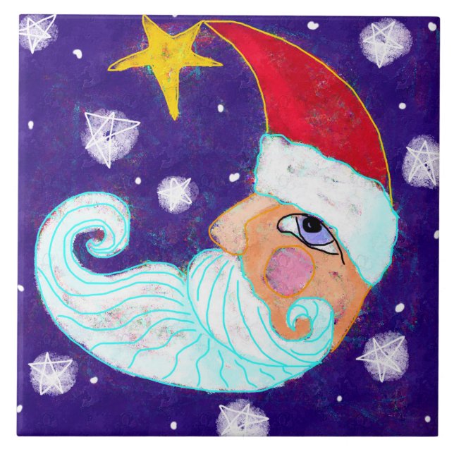 Carreau Père Noël demi-lune Art Abstrait (Devant)