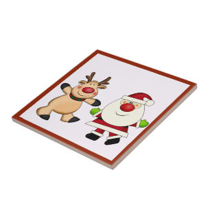 Carreau Père Noël et vacances de Noël de renne