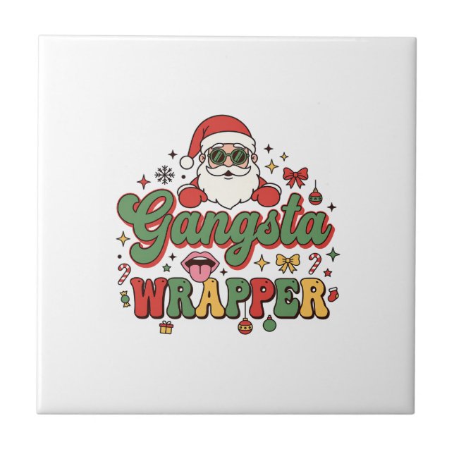 Carreau Père Noël Gangsta Wrapper Noël (Devant)