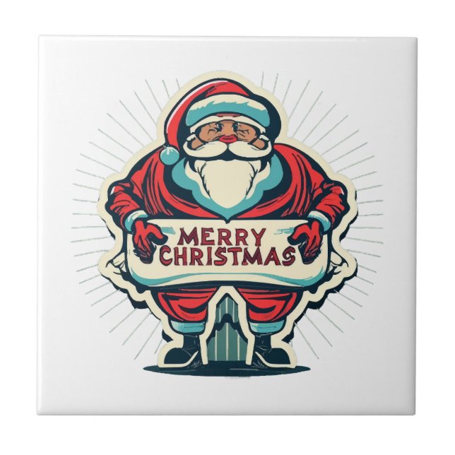 Carreau Père Noël Joyeux Message Diffusion Joie de Noël (Devant)
