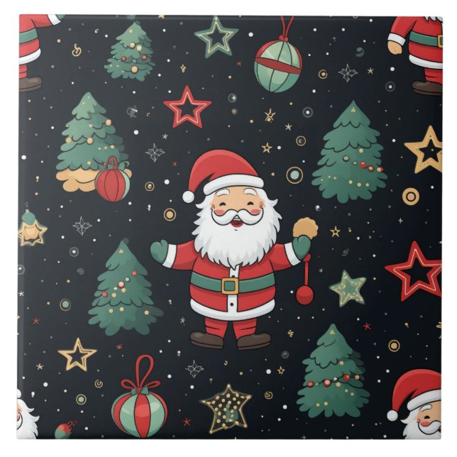 Carreau Père Noël motif - Ho ! Ho ! Ho ! (Devant)