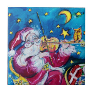 Carreau PÈRE NOËL Noël VIOLINISTE INSPIRÉ
