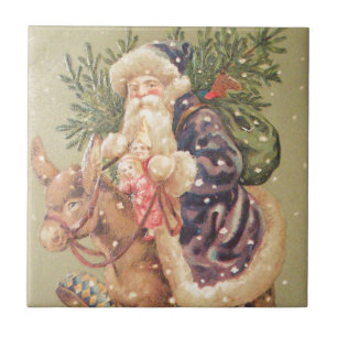 Carreau Père Noël Riding Donkey