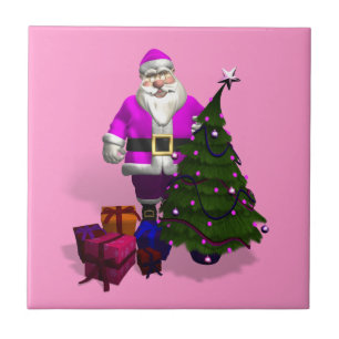 Carreau Père Noël rose