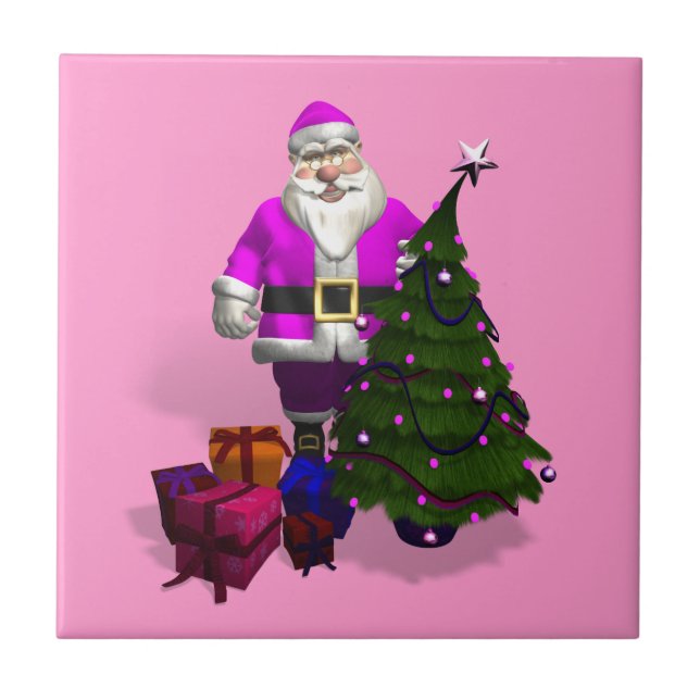 Carreau Père Noël rose (Devant)