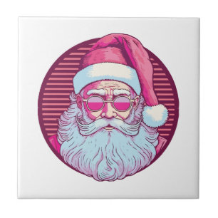 Carreau Père Noël rose rétro vintage