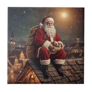 Carreau Père Noël sur le toit