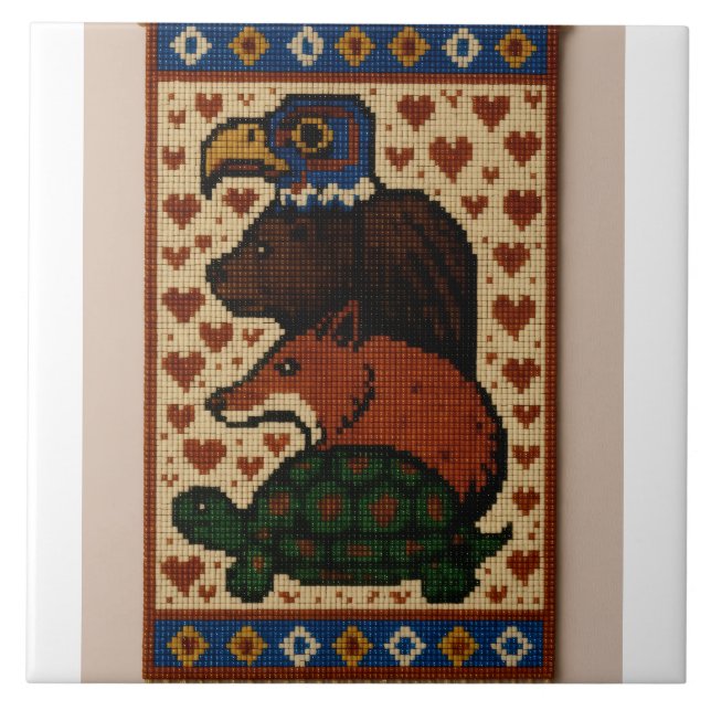 Carreau Perles animales Totem (Devant)